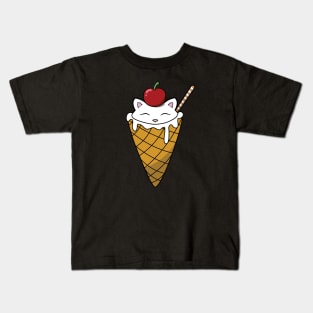 Adorable cat in ice cream cone with a cherry on top Kids T-Shirt